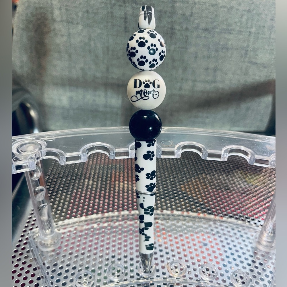 Dog mom paw print cute bead ink pen